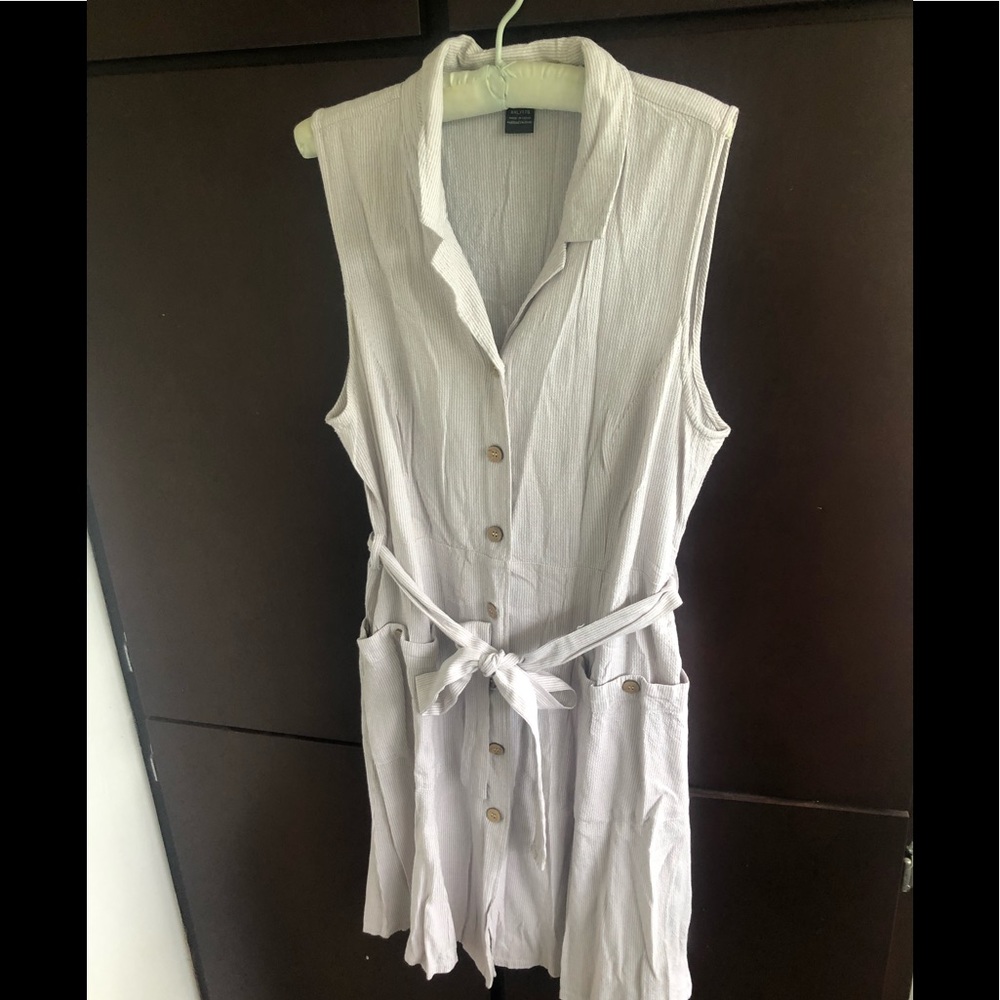 Suzy Shier beige and white striped sun dress size XXL